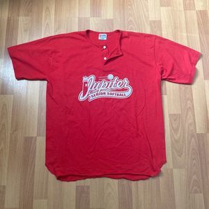 Vintage Eagle USA Tage Jupiter Senior Softball Red Jersey Men XL Made in USA